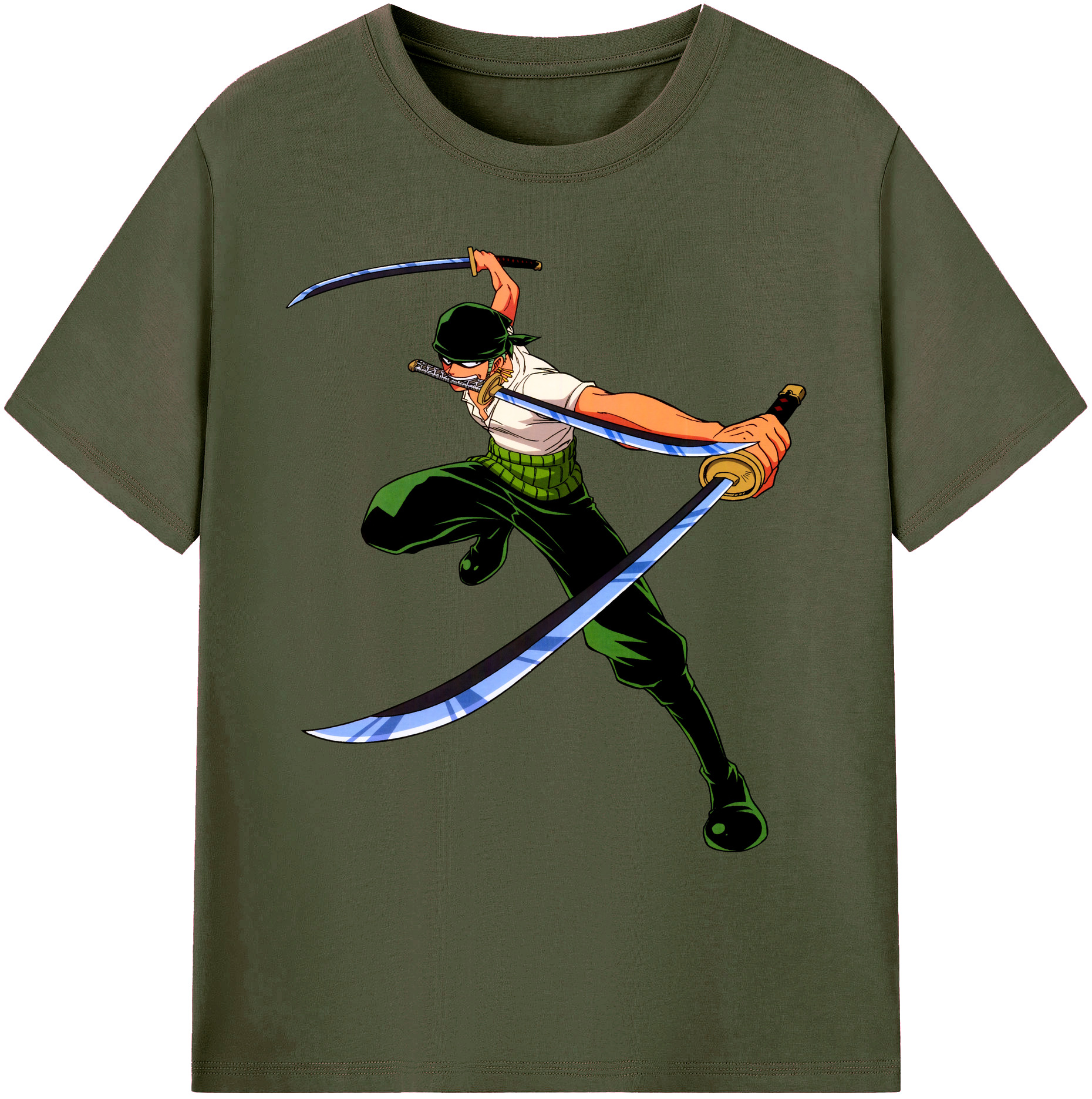 ワンピース ロロノア・ゾロ ONE PIECE Roronoa Zoro 綿100％ メンズ半袖Tシャツ｜肌触りやわらか＆通気性
